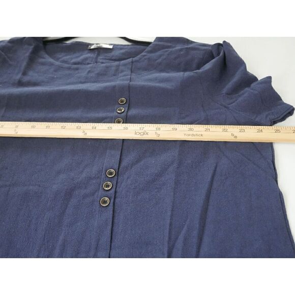 Women's Cotton Blend Button Accent Short Sleeve Top 3XL - Picture 4 of 8